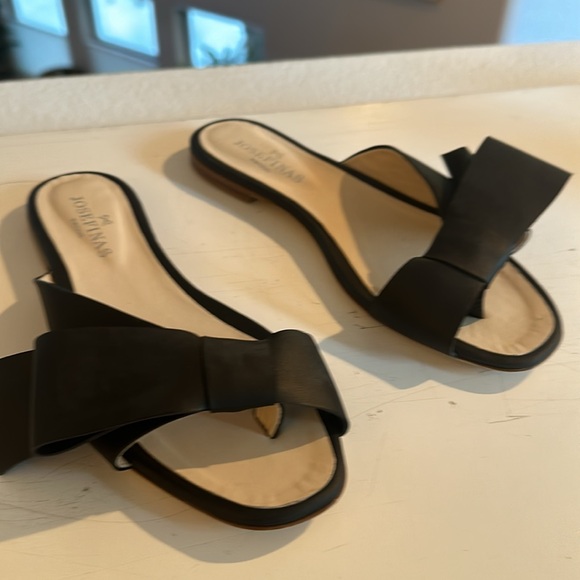 JOSEFINAS PORTUGAL MARIE ANTOINETTE black slides 39 8 B flats - Picture 8 of 9